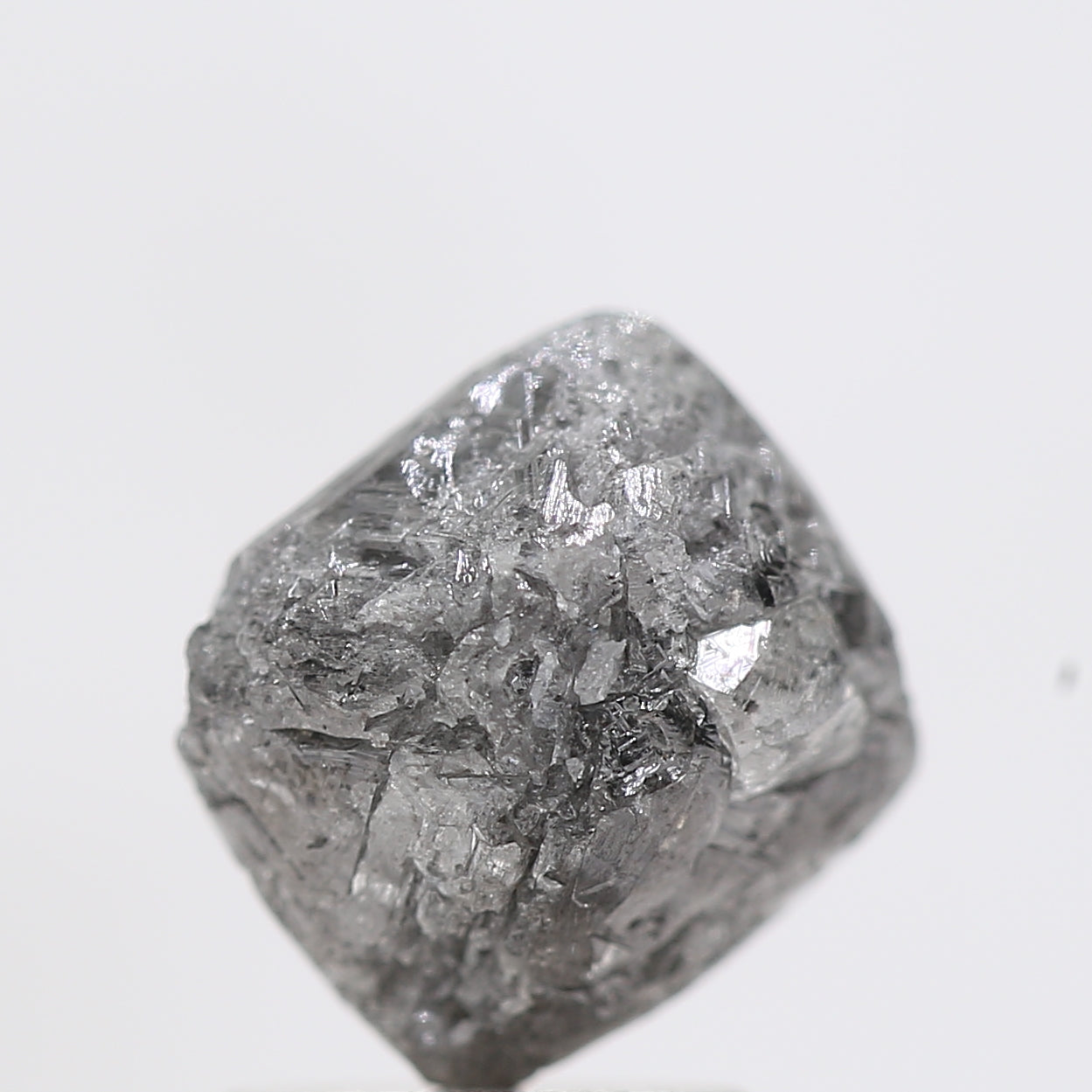 2.81 Carat Fancy Gray Octahedron Rough Natural Diamond 7.20 MM - Blackdiamond