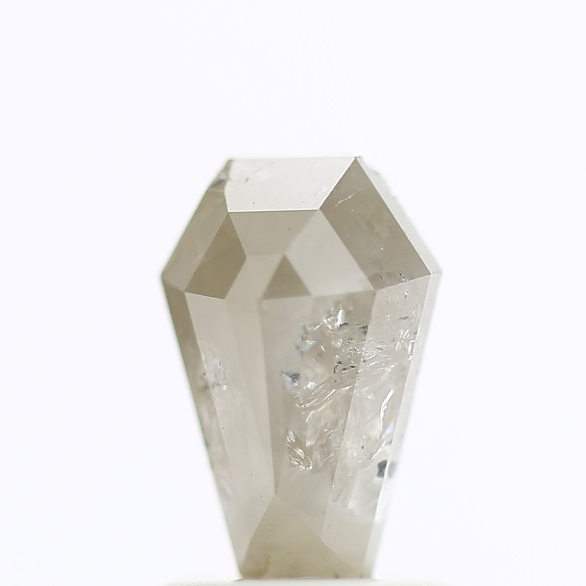 1.09 Carat Grey Coffin Cut Salt & Pepper Diamond 8.41 MM