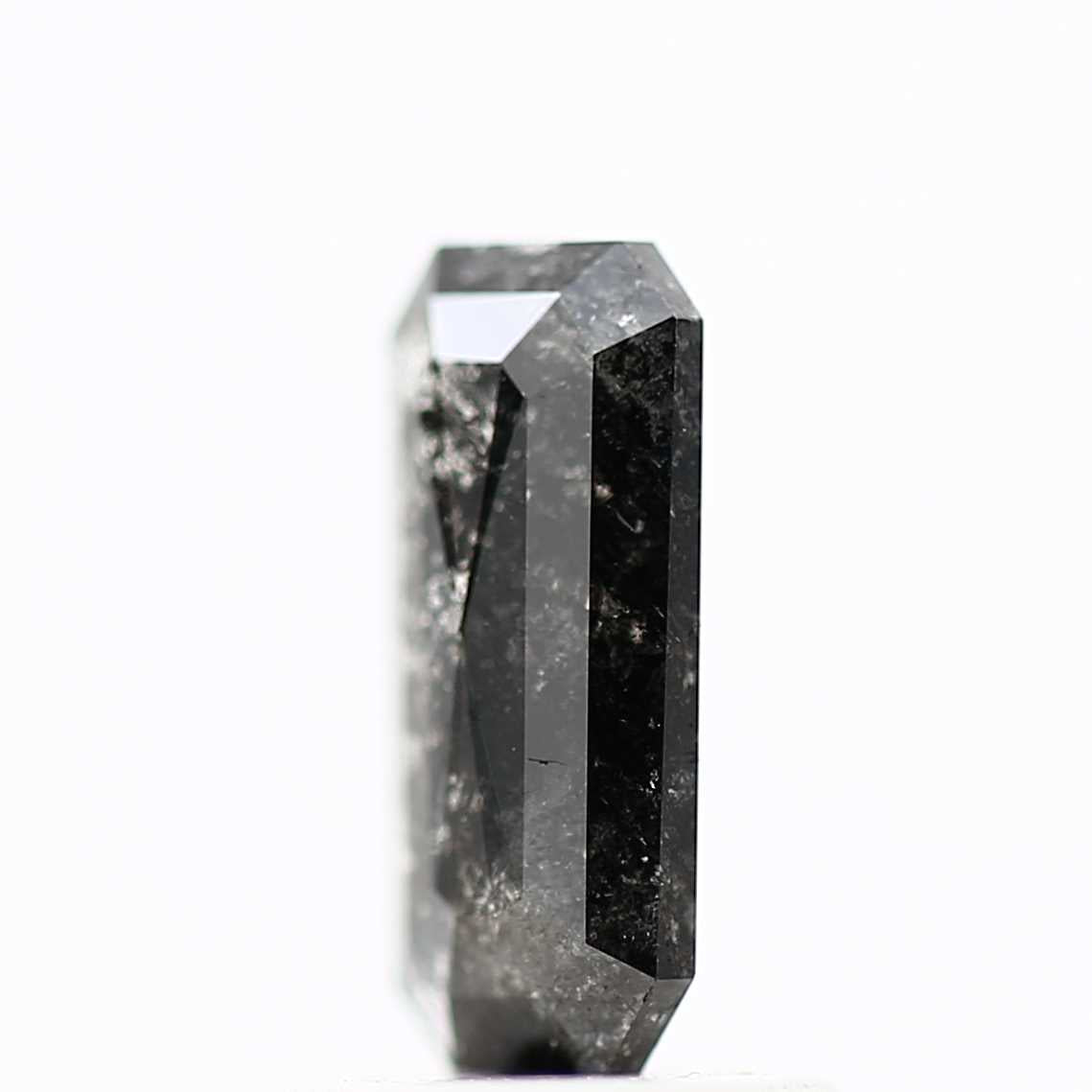 0.75 Carat 8.26 MM Natural Emerald Cut Black Salt and Pepper Diamond - Blackdiamond