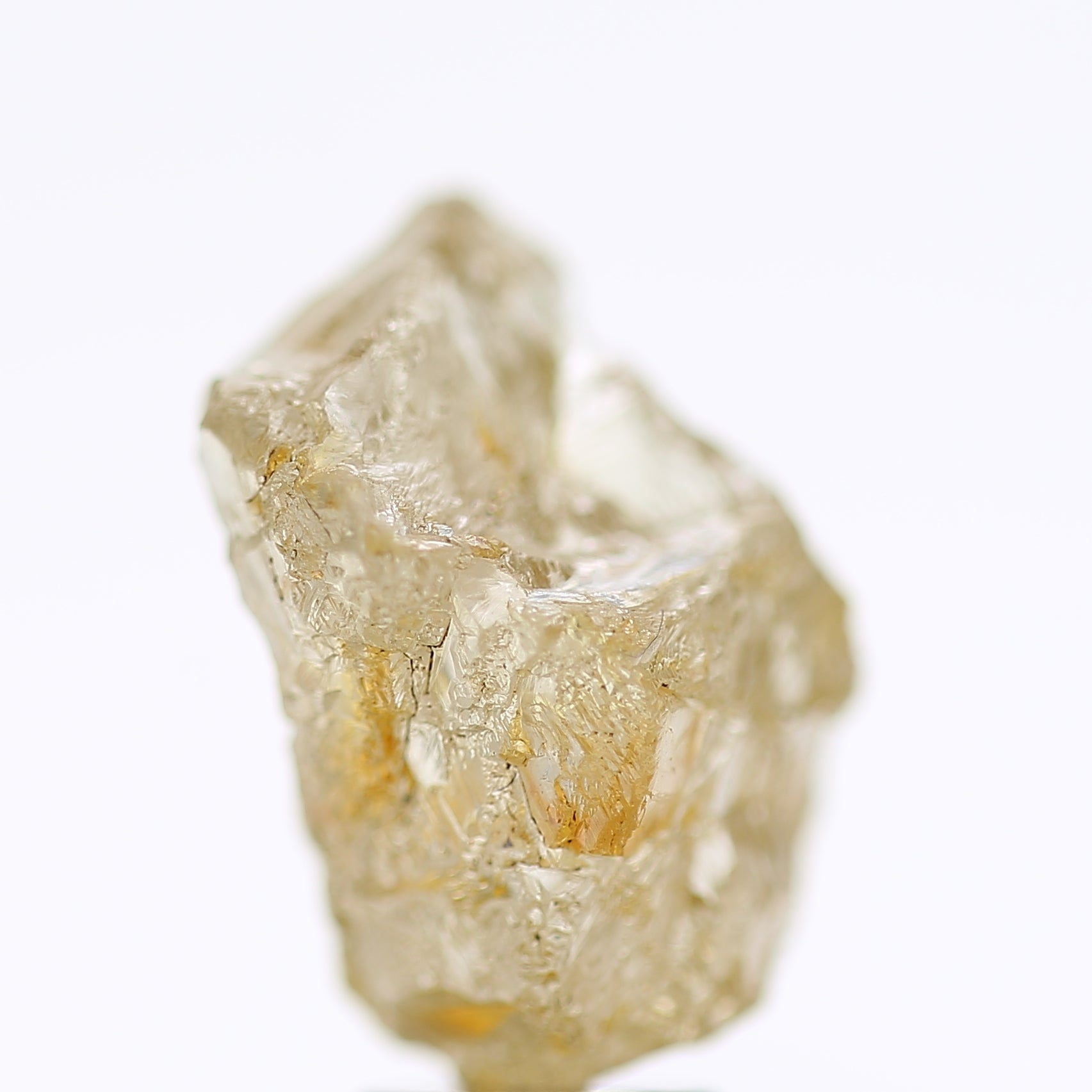 6.73 Carat Natural Fancy Yellow Champagne Rough Diamond 13 MM