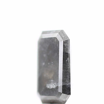 2.78 Carat 10.50 MM Fancy Gray Emerald Cut Salt and Pepper Diamond - Blackdiamond