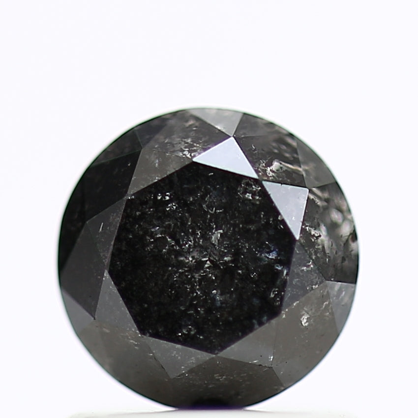 1 Carat Natural Black Round Cut Salt and Pepper Diamond 5.90 MM