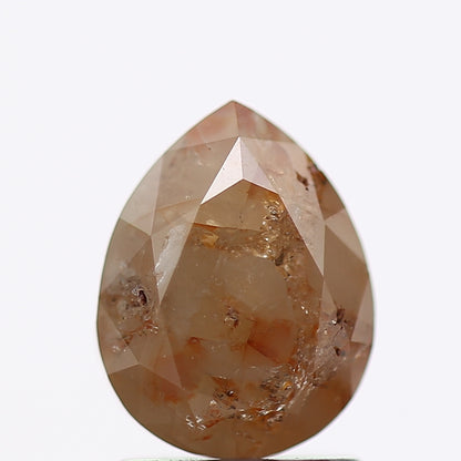 1.76 Carat Natural Pear Peach Orange Rustic Rose Cut Diamond SDM257