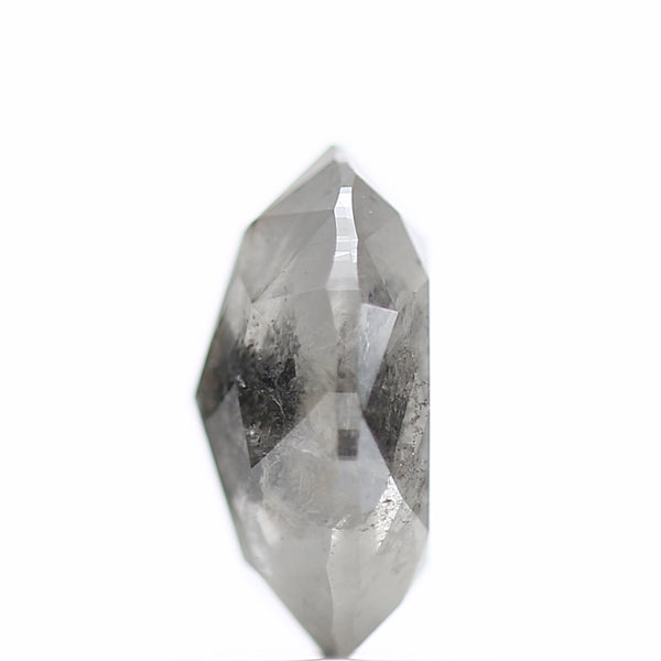 1.60 Carat Rose cut Fancy Gray Oval Salt and Pepper Diamond 8.52 MM