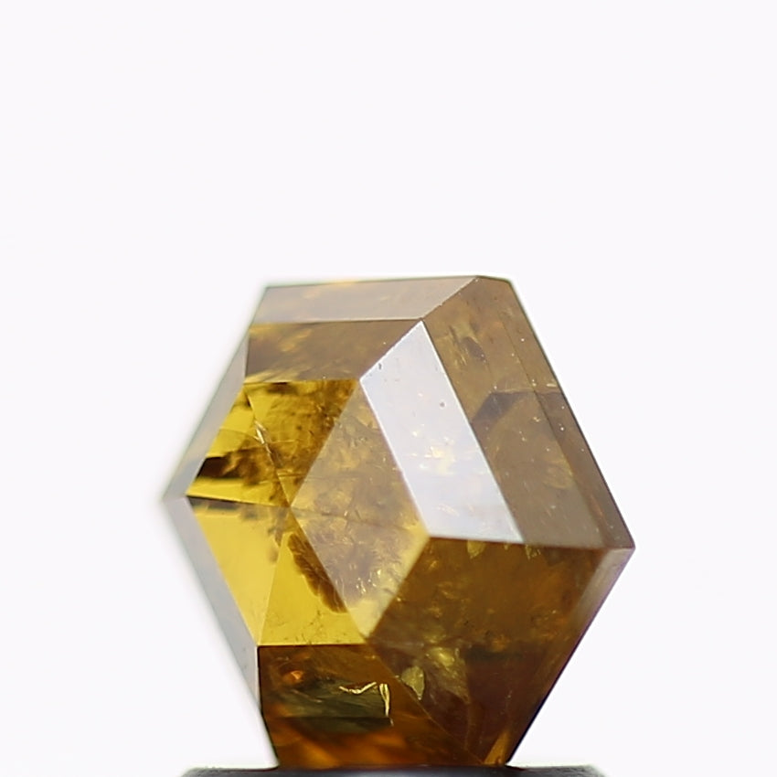 1.51 Carat Natural Yellow Hexagon Salt and Pepper Diamond 6.6 MM