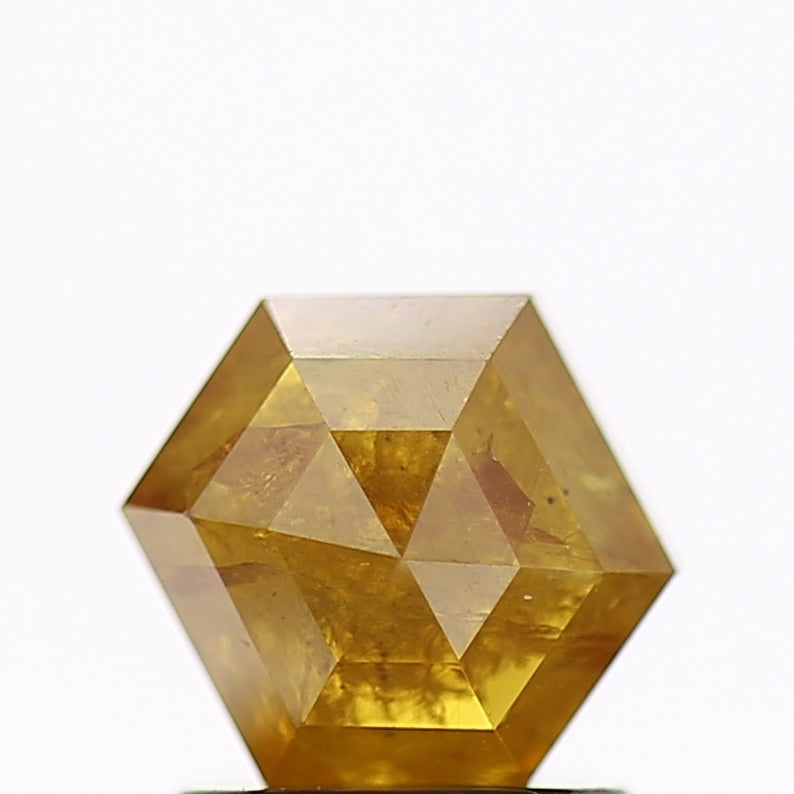 1.38 Carat Fancy Yellow Hexagon Salt and Pepper Diamond 6.8 MM