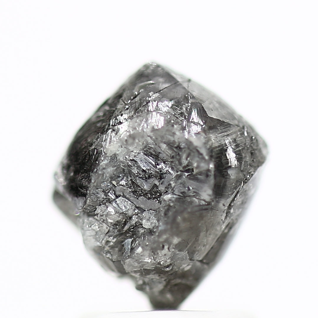 2.56 Carat Rough Diamonds Octahedron Raw Black Diamonds 8.1 MM - Blackdiamond