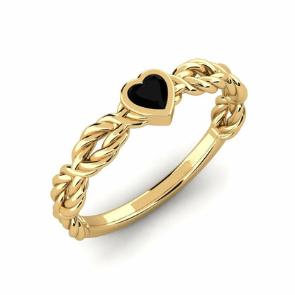 Engagement Ring Lush 14K Yellow Gold & Black Diamond