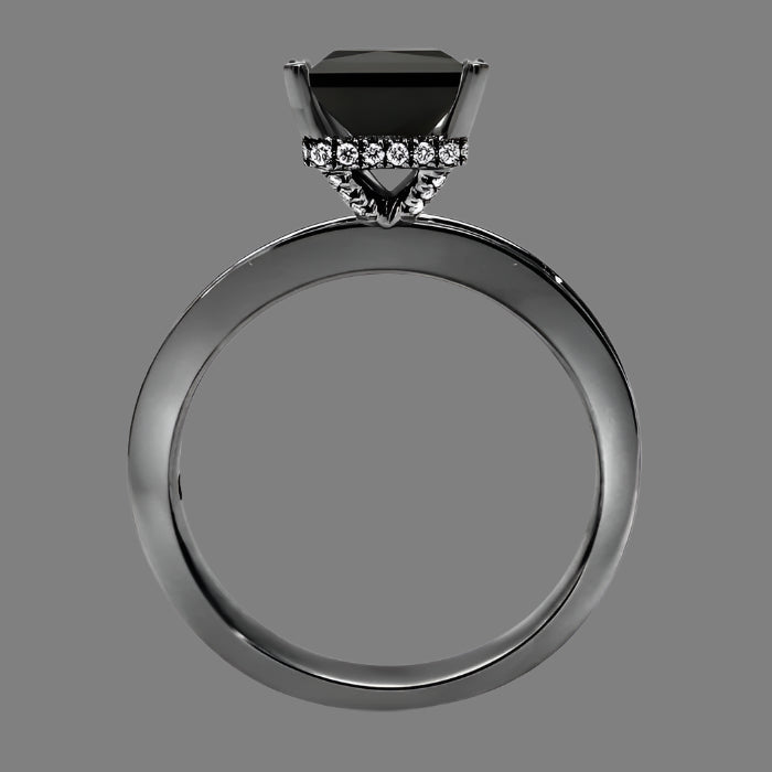 2_Carat_Black_Princess_Cut Hidden_Halo_Diamond_Engagement_Ring_14K_Black_Gold_1