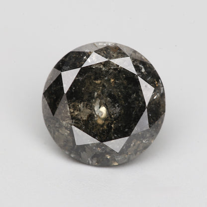 1.03 Carat Natural Fancy Black Round Salt and Pepper Diamond 6.3 MM - Blackdiamond