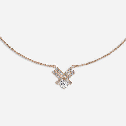 Cushion Round Diamond Unique Necklace In 14k/18k Yellow Gold 2Ct