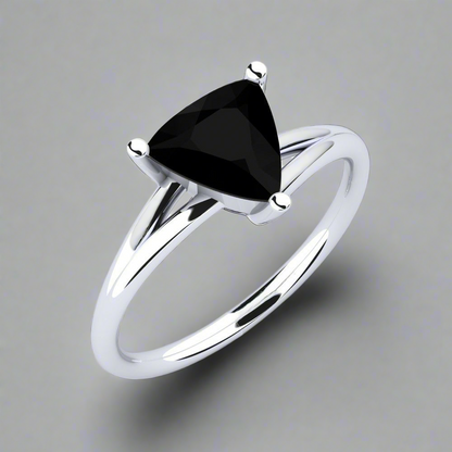 1.25 Carat Trillion Cut Black Diamond Engagement Ring