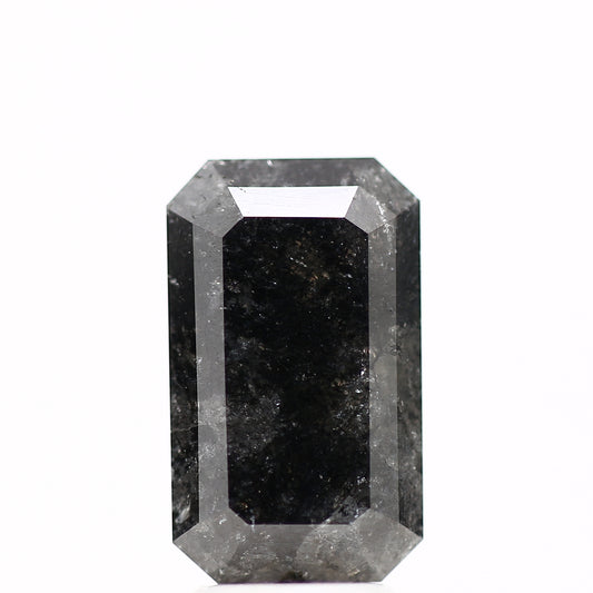 4.78 Carat 12.26 MM Natural Loose Black Emerald Salt and Pepper Diamond - Blackdiamond