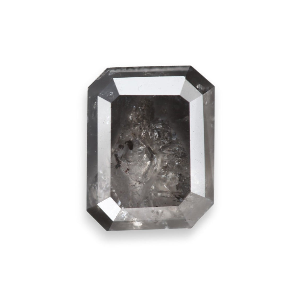 3.36 Carat Natural Fancy Gray Emerald Salt and Pepper Diamond 9.5 MM