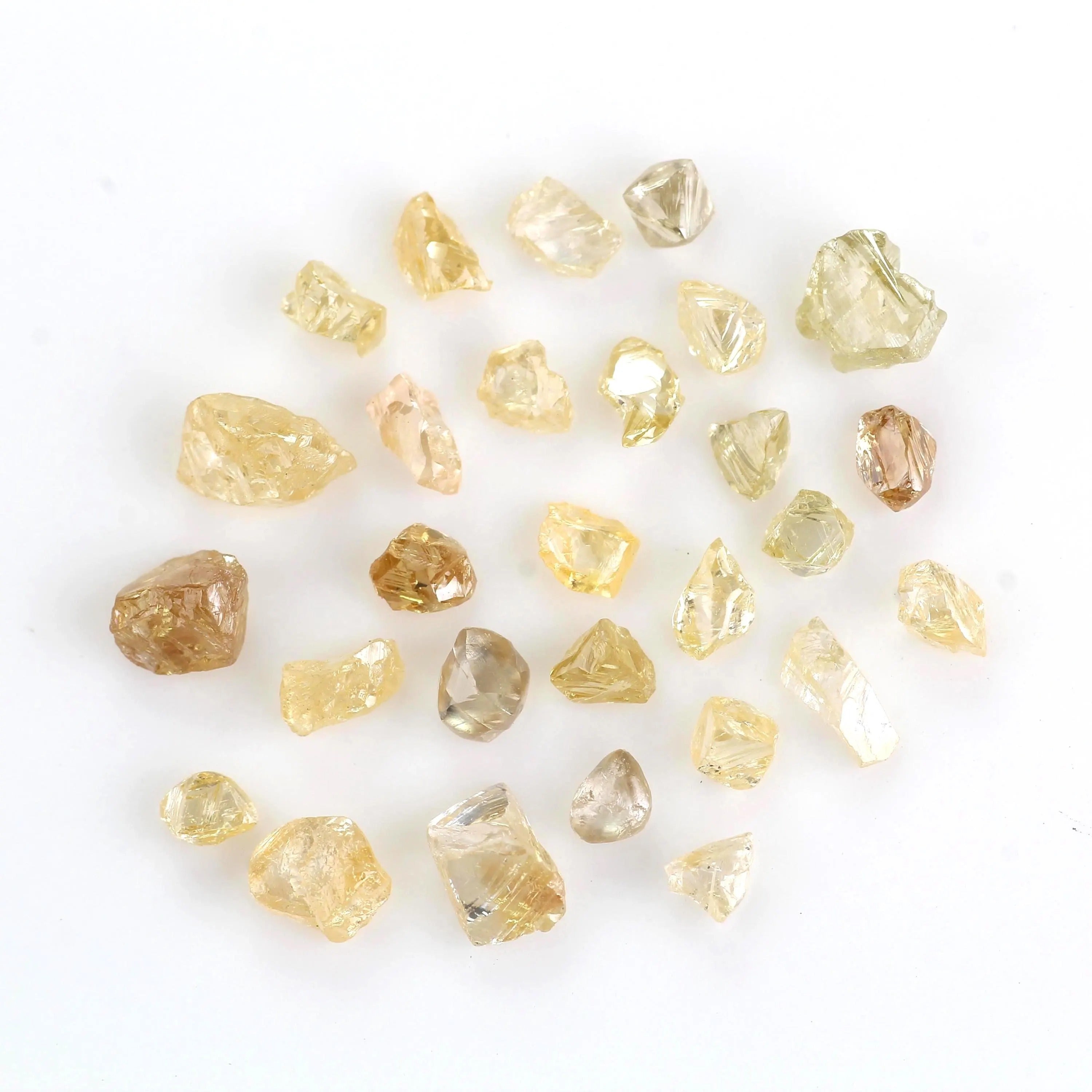 6.66 TCW Natural Fancy Yellow Orange Rough Diamond Lot 2.98 - 4 MM