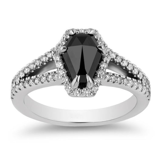 1ct Natural Forever Love Black and White Diamond Ring - Blackdiamond
