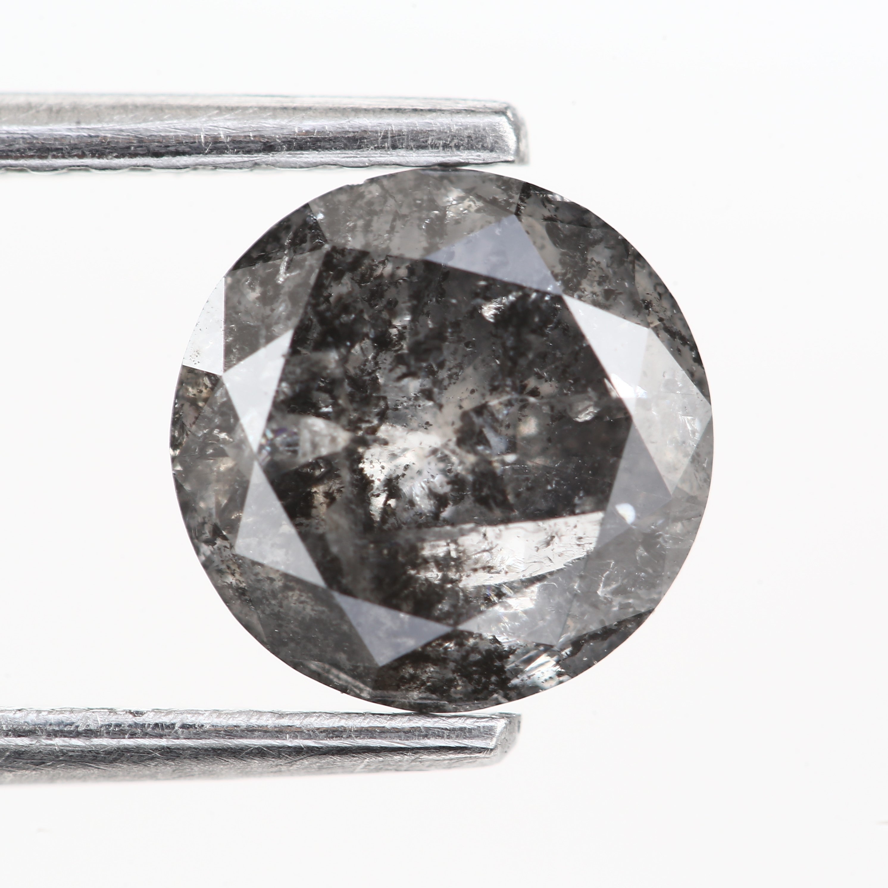 1.12ct Natural Galaxy Black Diamond Salt and Pepper Round 7 MM