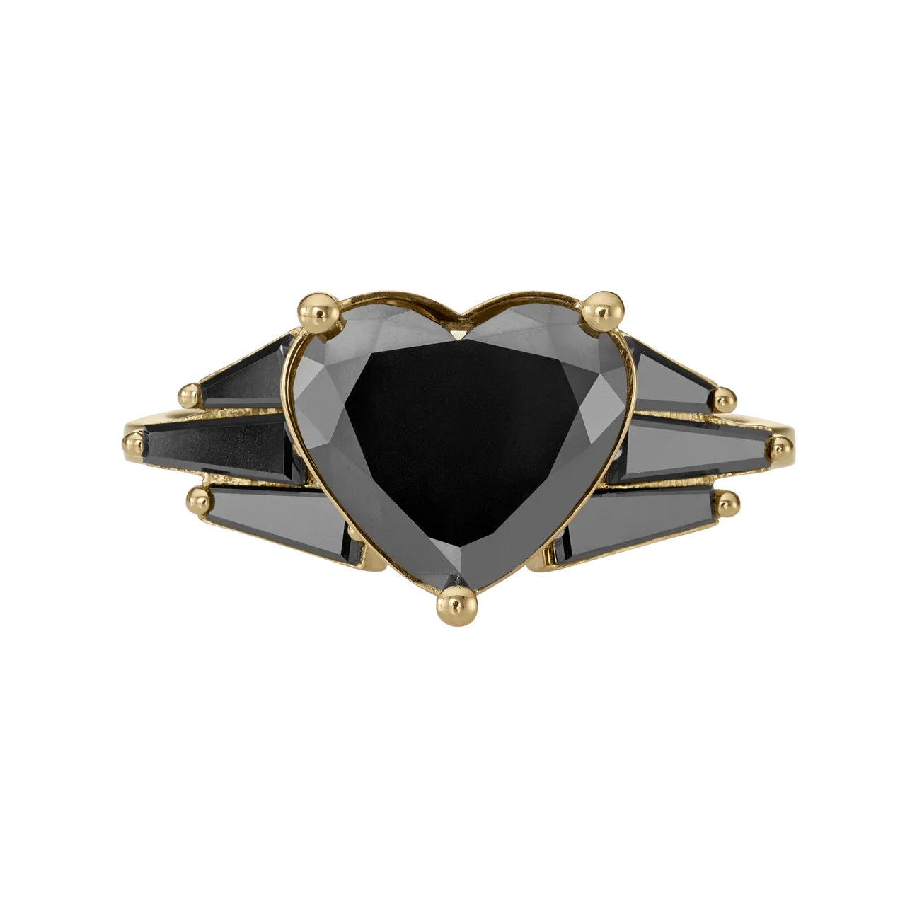 2 ct Black Diamond Winged Heart Engagement Ring - Blackdiamond