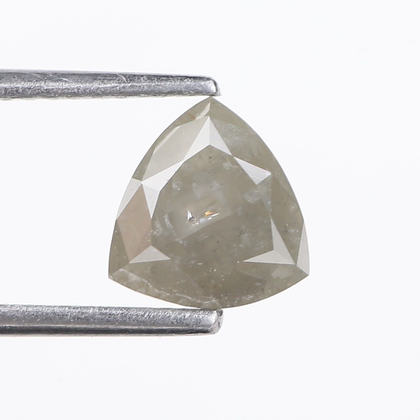 1.33 Carat Natural Gray Trillion Cut Salt and Pepper Diamond 6.97 MM