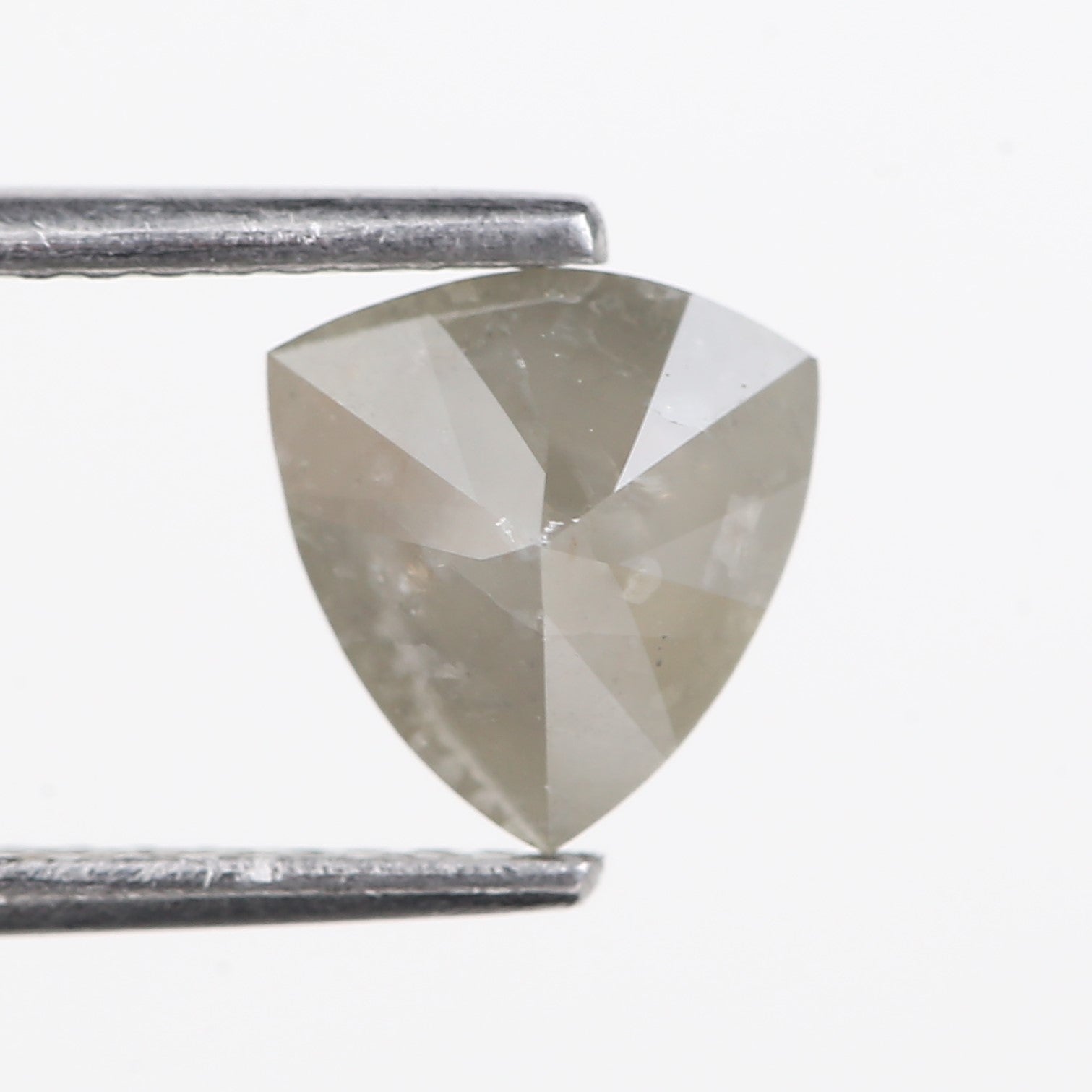 1.33 Carat Natural Gray Trillion Cut Salt and Pepper Diamond 6.97 MM