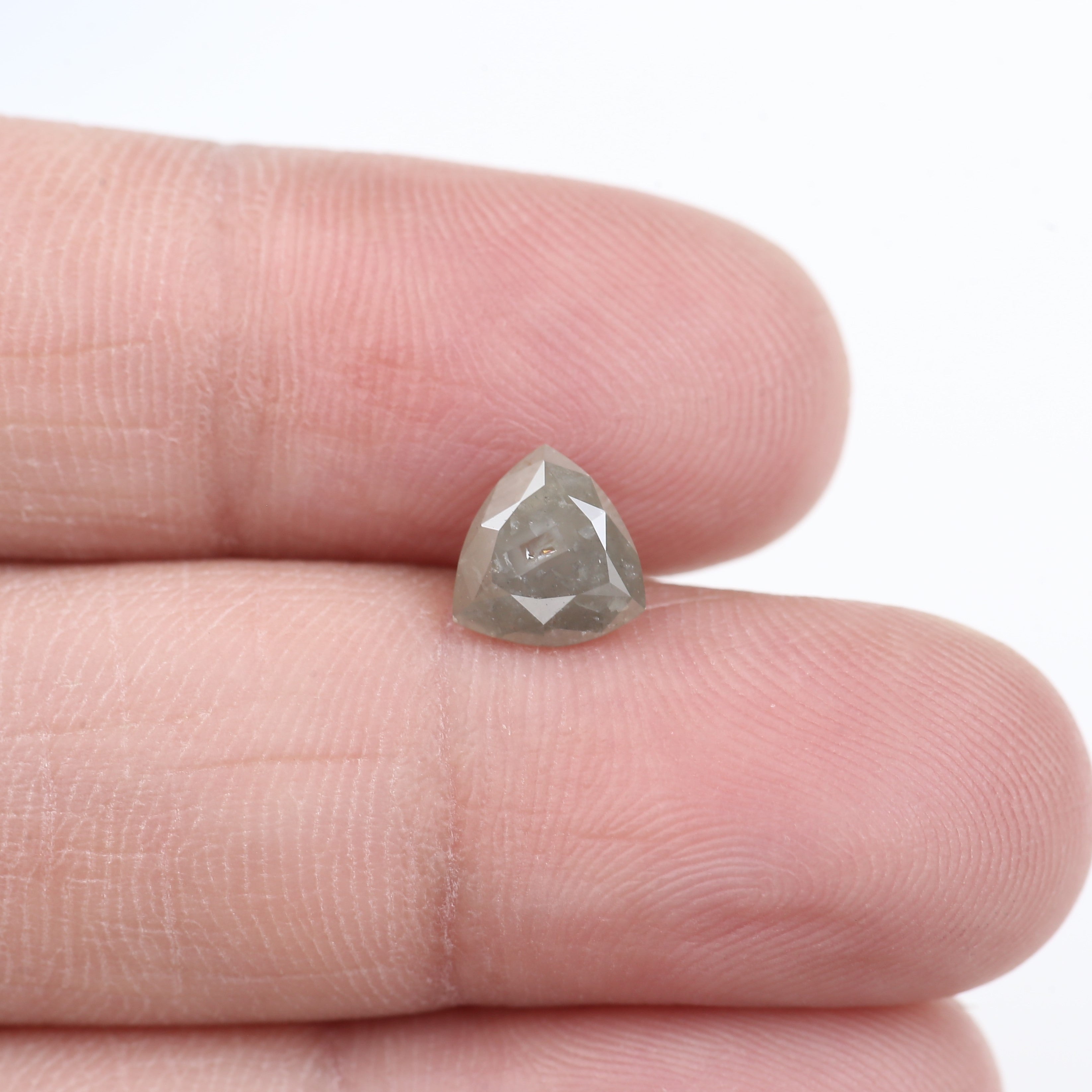 1.33 Carat Natural Gray Trillion Cut Salt and Pepper Diamond 6.97 MM