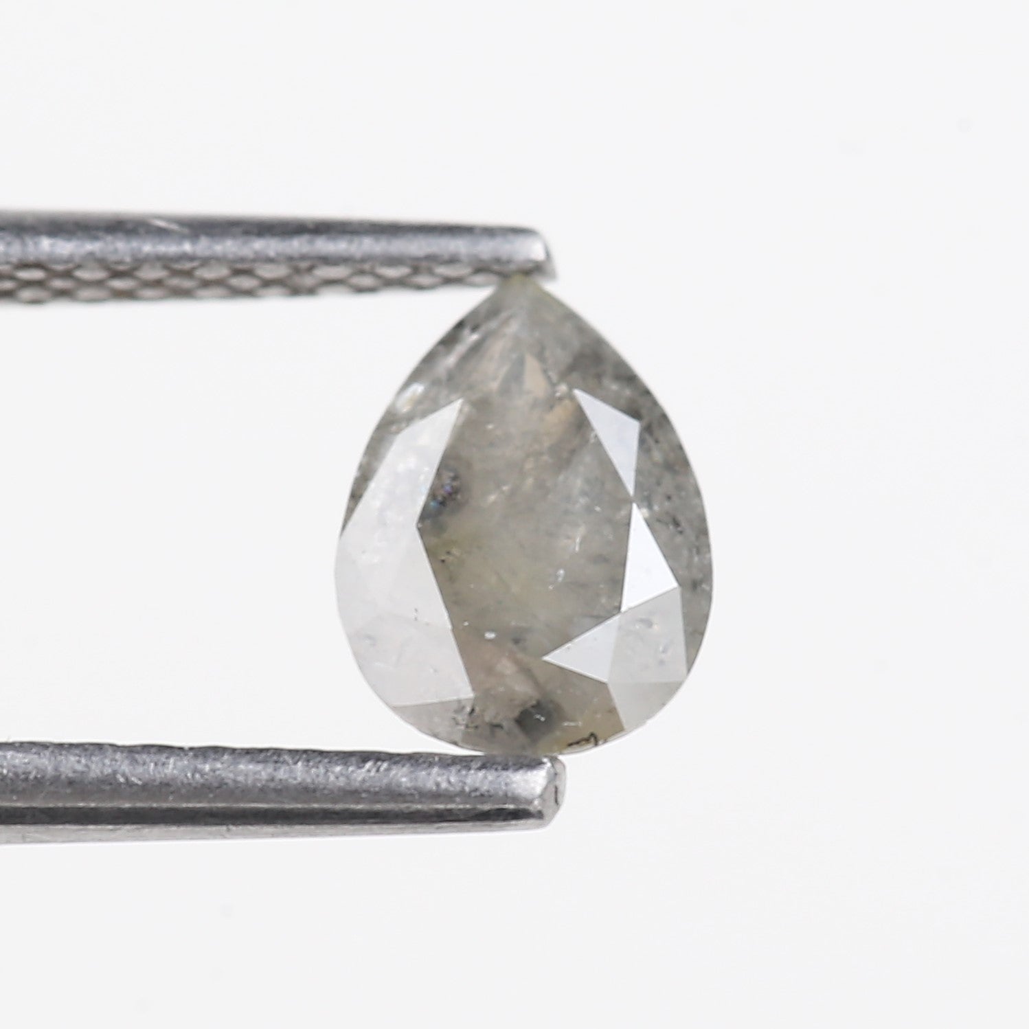 0.57 Carat Natural Grey Pear Salt And Pepper Diamond 6.82 MM