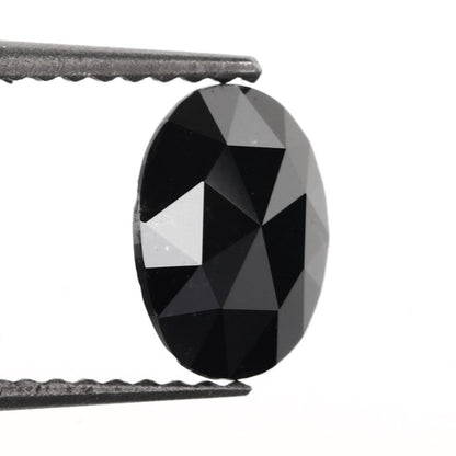 rosecut oval black diamond