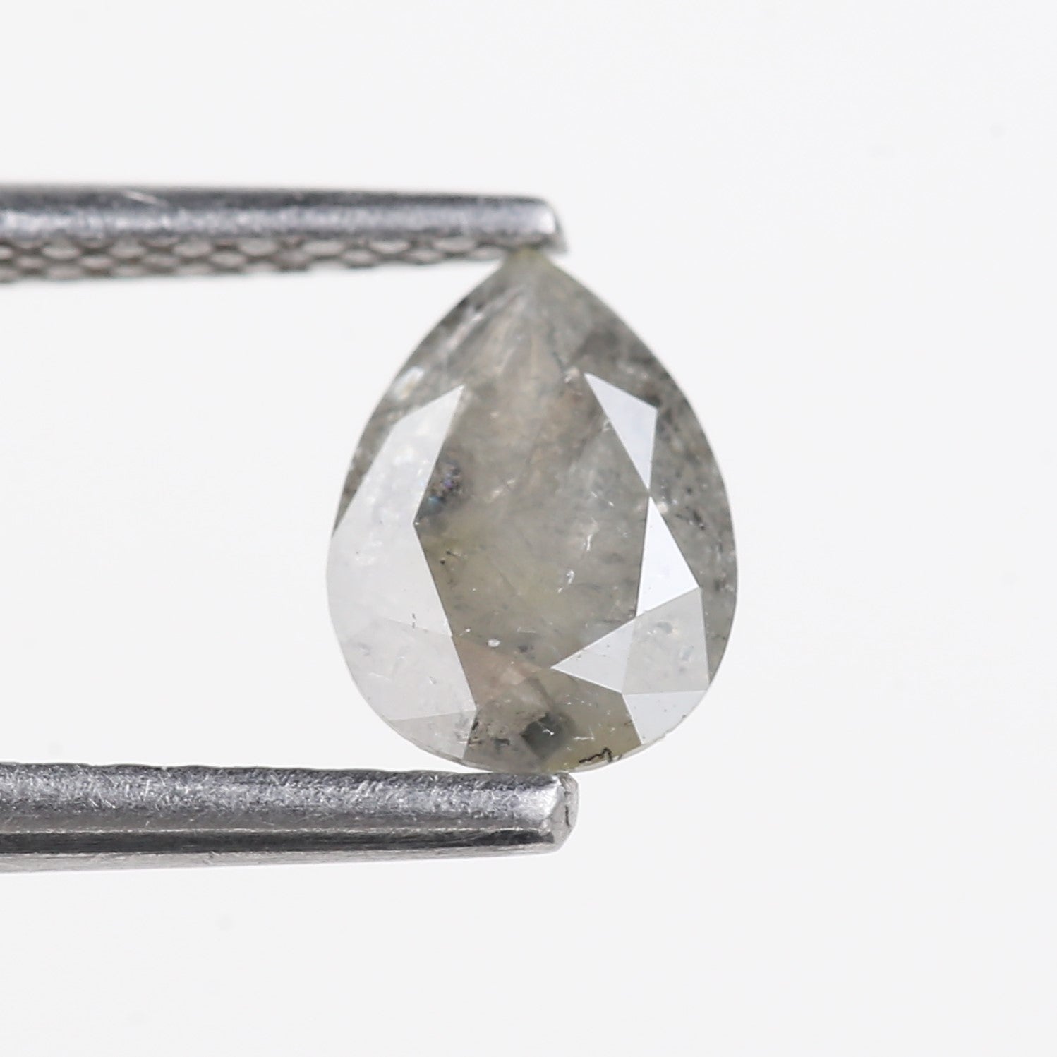 0.57 Carat Natural Grey Pear Salt And Pepper Diamond 6.82 MM