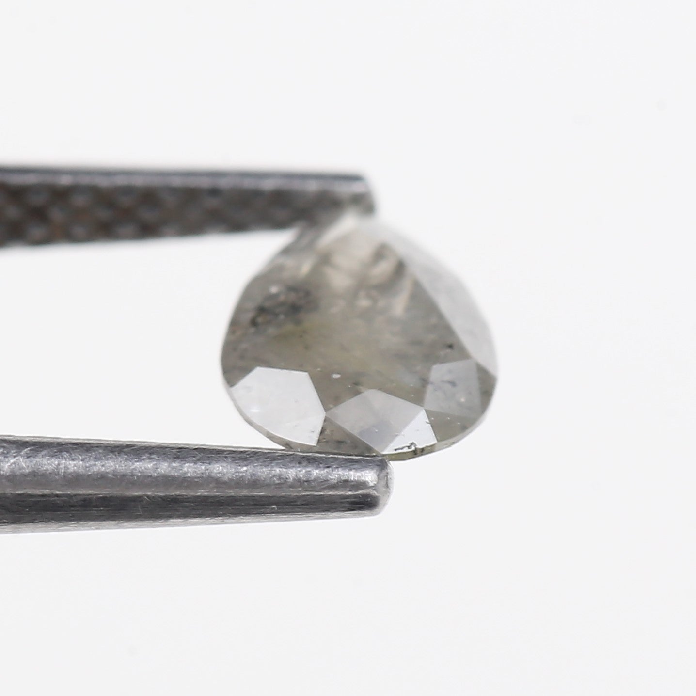 0.57 Carat Natural Grey Pear Salt And Pepper Diamond 6.82 MM