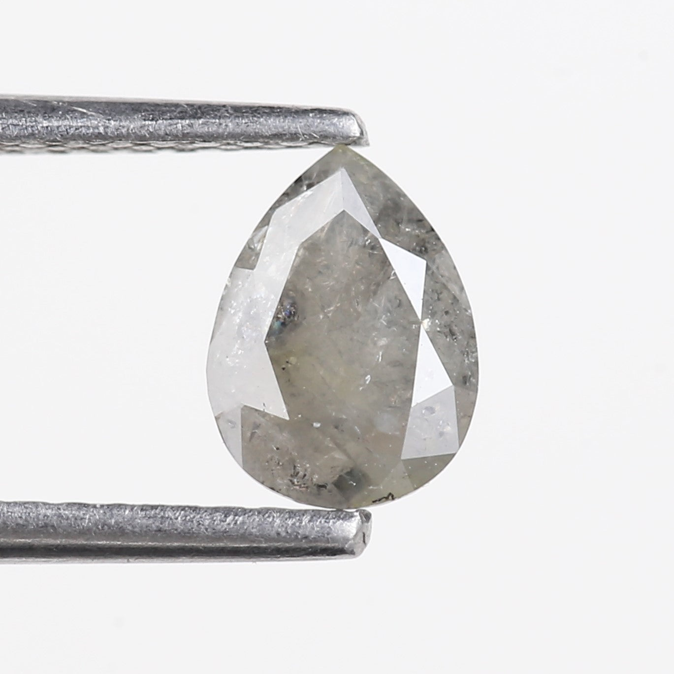 0.57 Carat Natural Grey Pear Salt And Pepper Diamond 6.82 MM