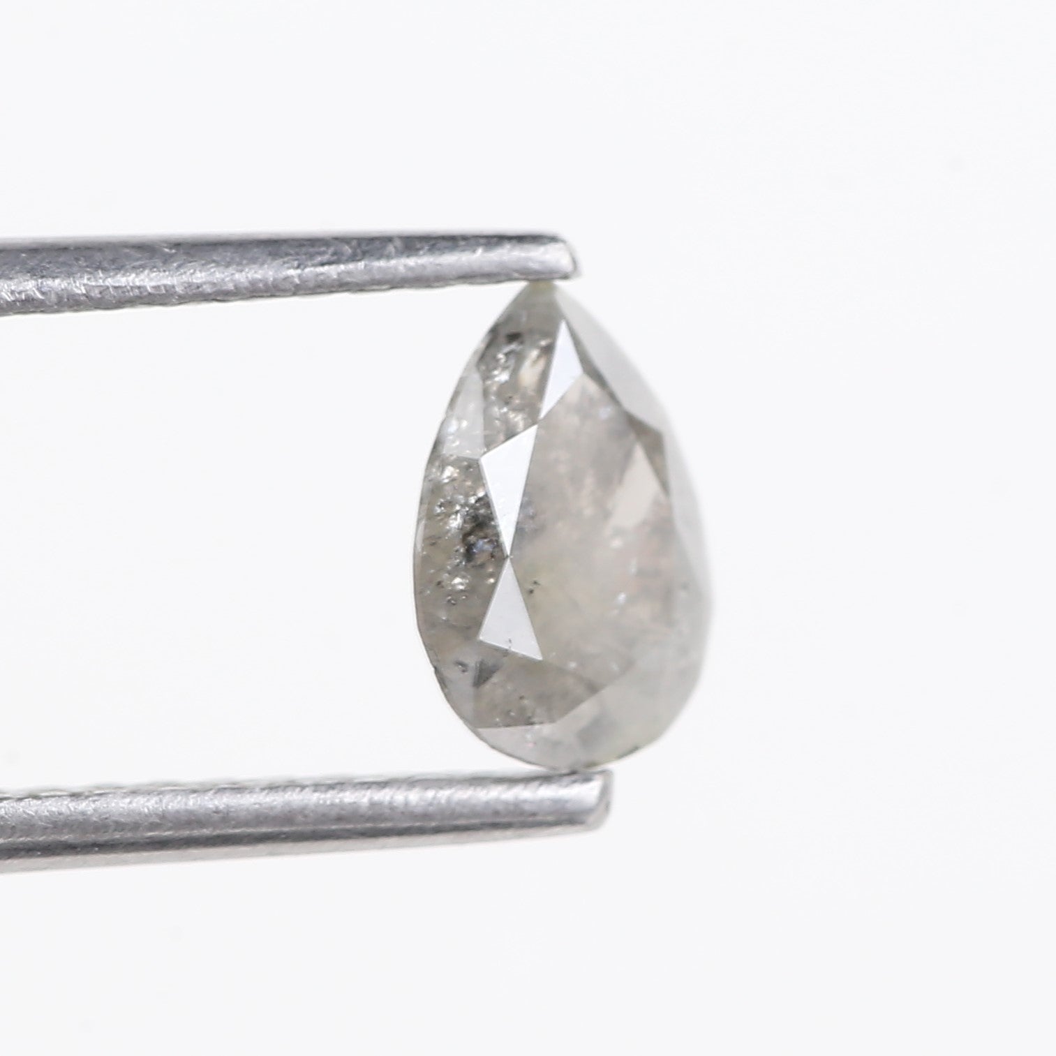 0.57 Carat Natural Grey Pear Salt And Pepper Diamond 6.82 MM