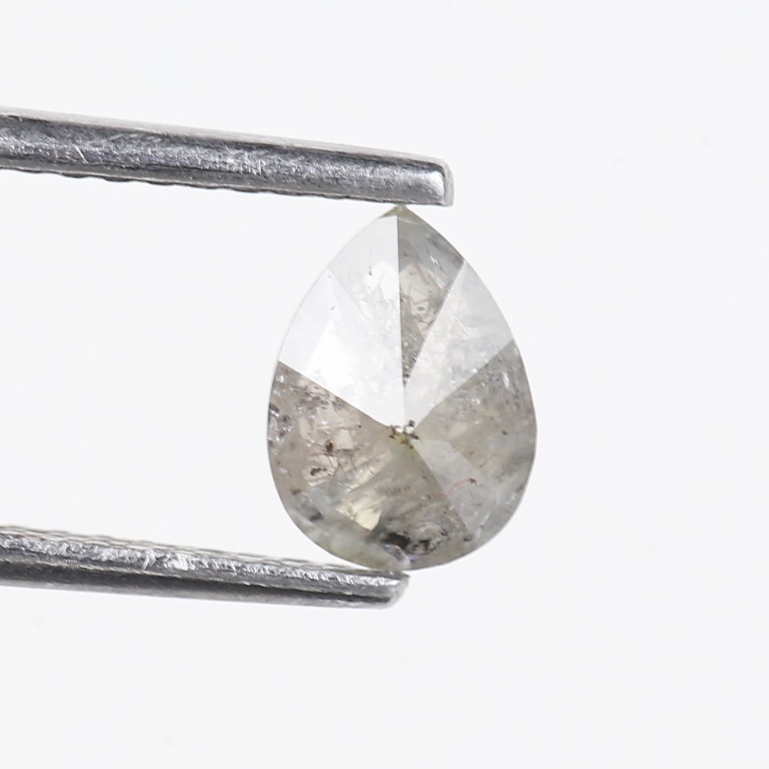0.57 Carat Natural Grey Pear Salt And Pepper Diamond 6.82 MM
