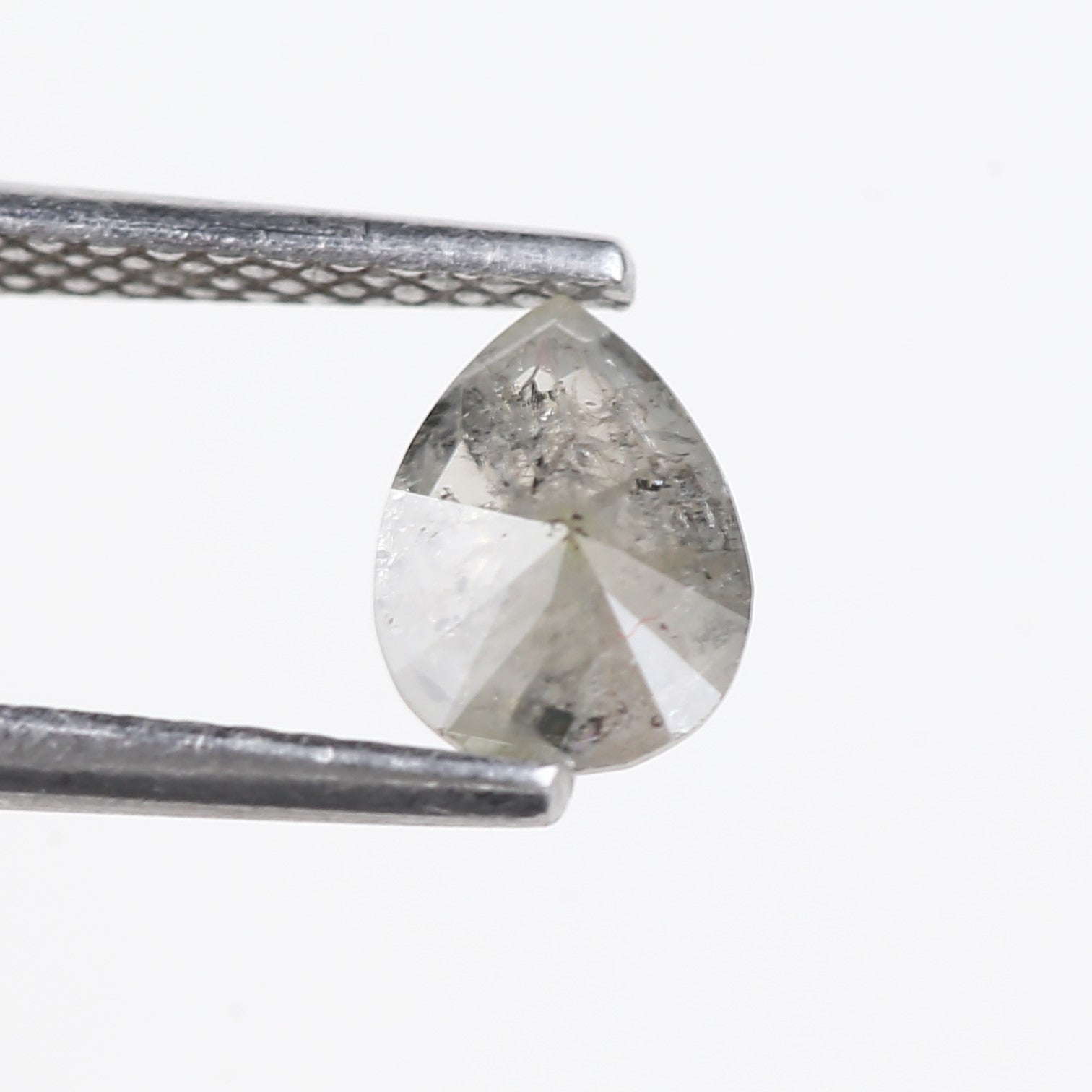 0.57 Carat Natural Grey Pear Salt And Pepper Diamond 6.82 MM