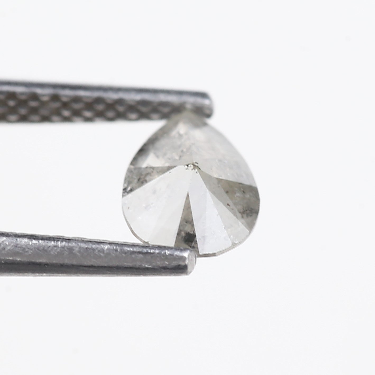 0.57 Carat Natural Grey Pear Salt And Pepper Diamond 6.82 MM