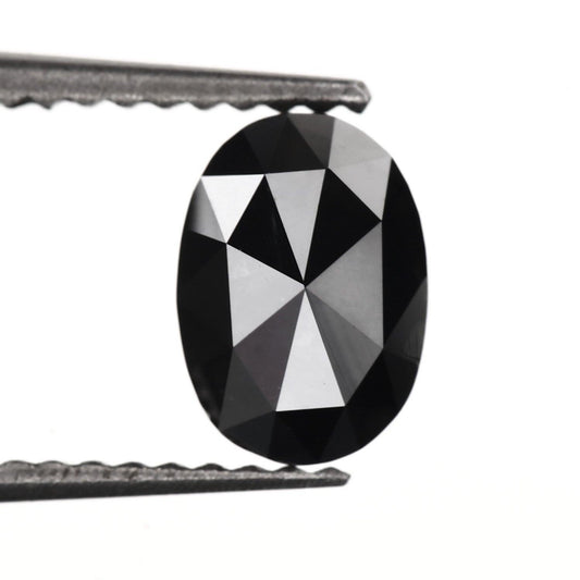 oval rose cut black diamond