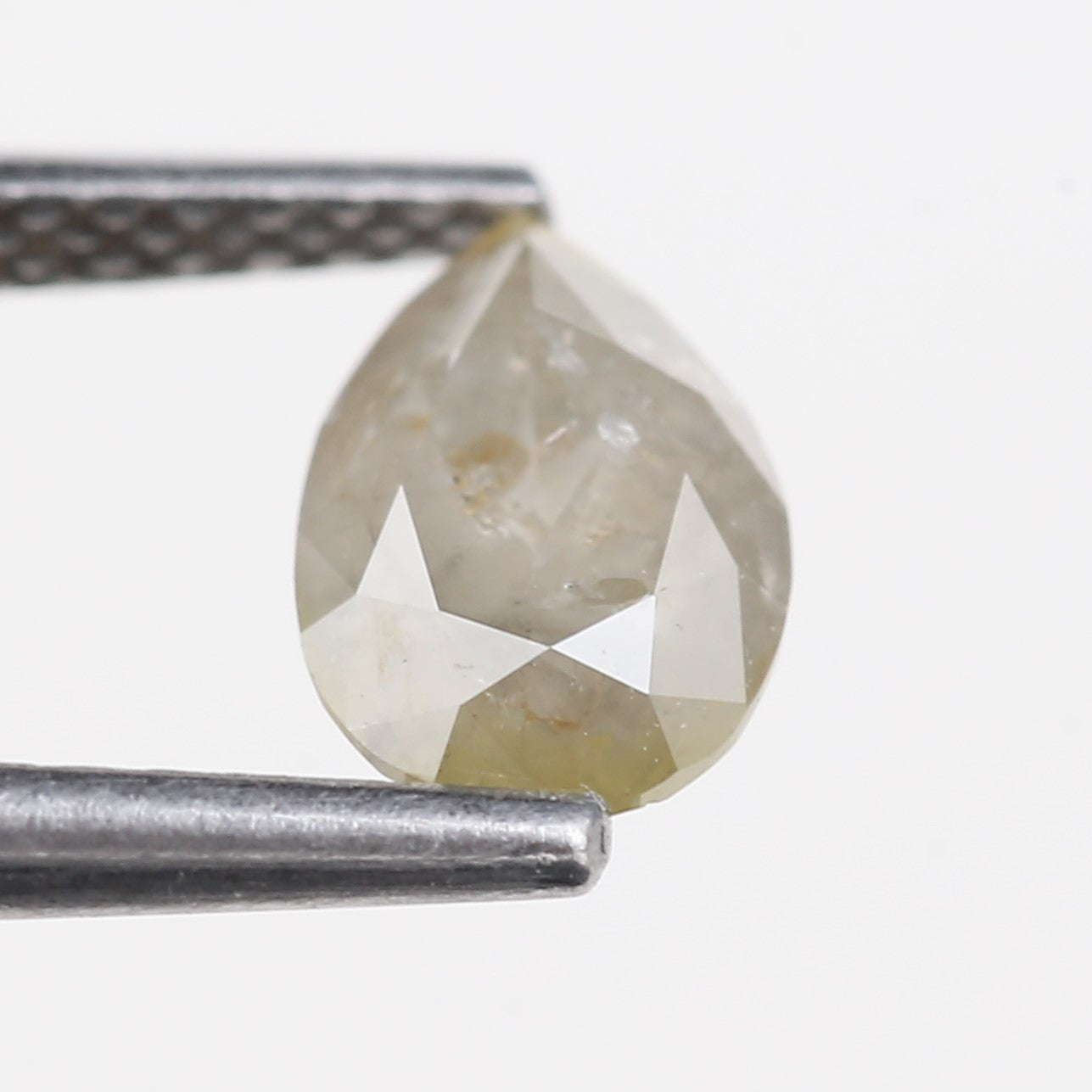 0.89 Carat Natural Gray Pear Shape Salt and Pepper Diamond 7.57 MM