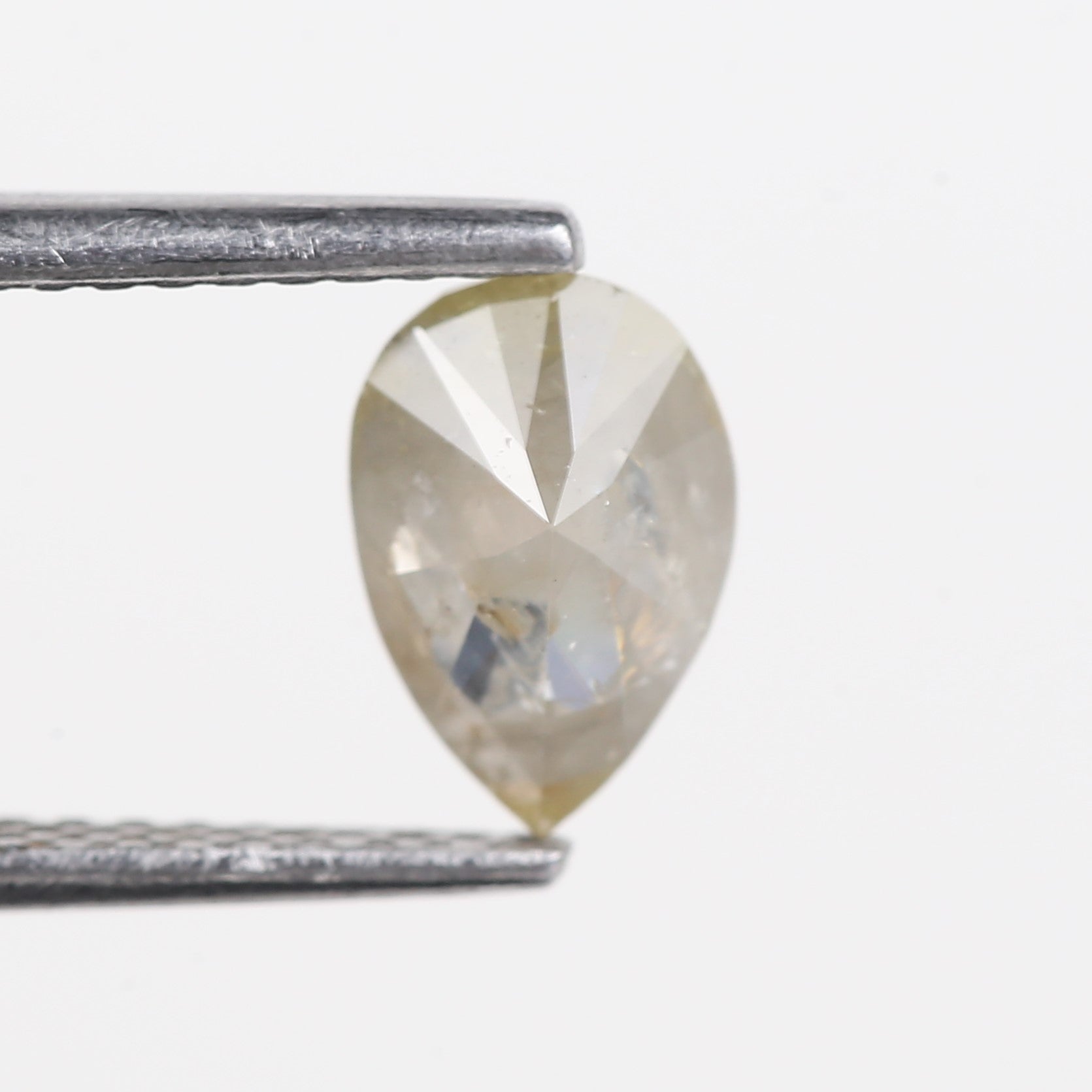 0.89 Carat Natural Gray Pear Shape Salt and Pepper Diamond 7.57 MM