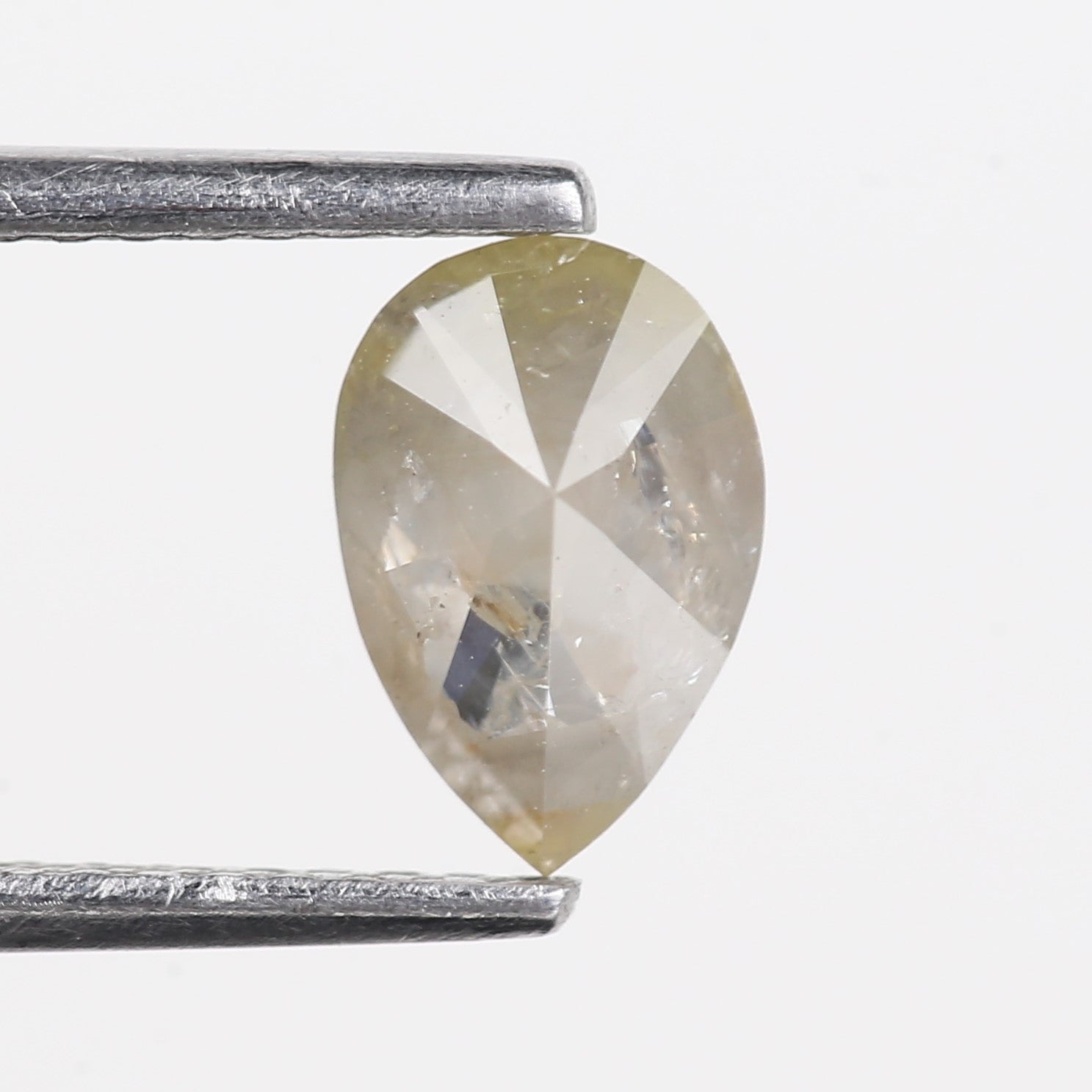 0.89 Carat Natural Gray Pear Shape Salt and Pepper Diamond 7.57 MM