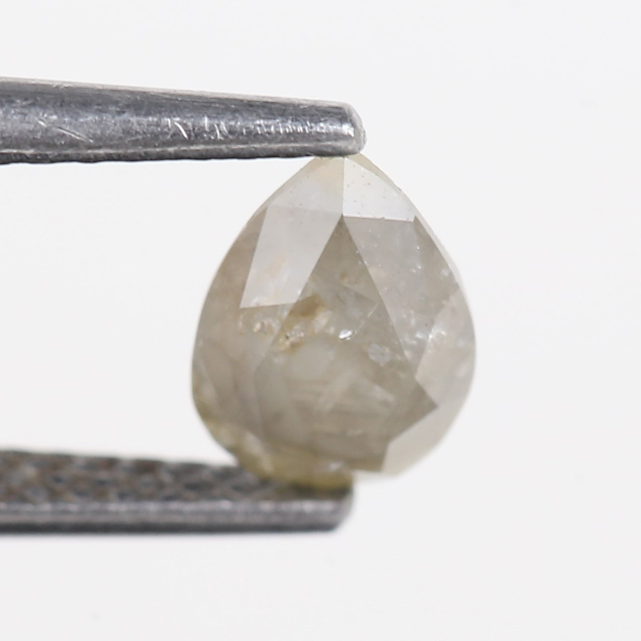 0.89 Carat Natural Gray Pear Shape Salt and Pepper Diamond 7.57 MM