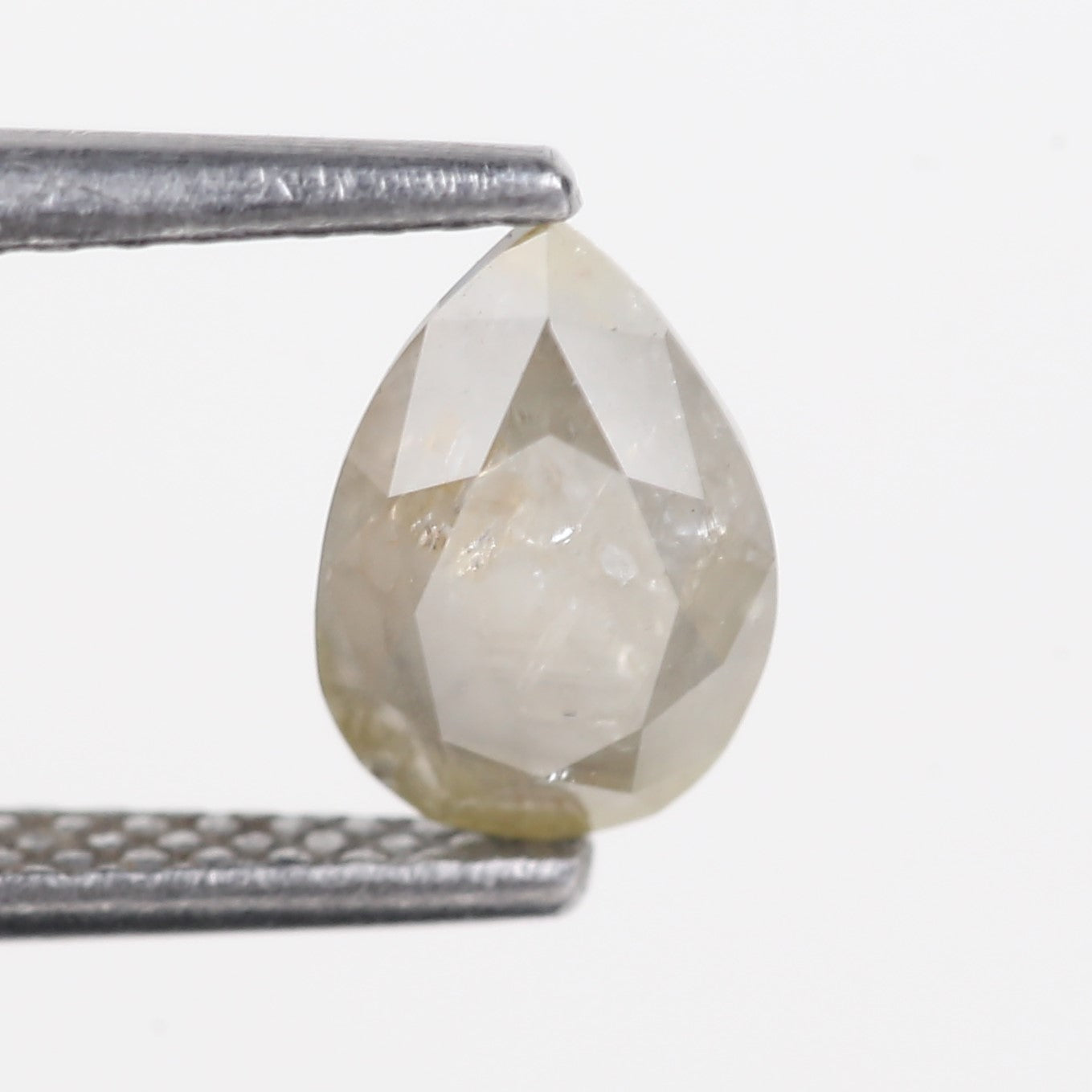 0.89 Carat Natural Gray Pear Shape Salt and Pepper Diamond 7.57 MM