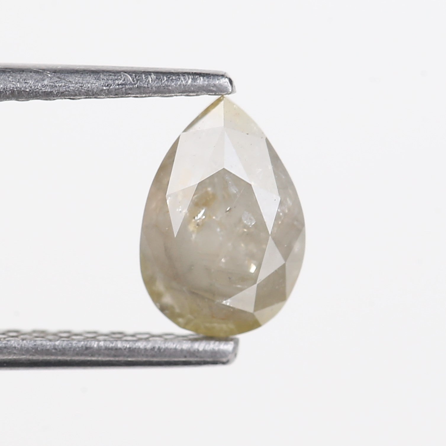 0.89 Carat Natural Gray Pear Shape Salt and Pepper Diamond 7.57 MM