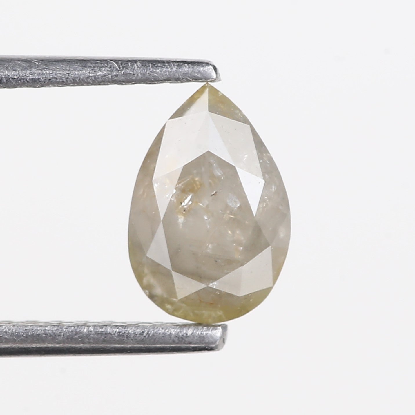 0.89 Carat Natural Gray Pear Shape Salt and Pepper Diamond 7.57 MM