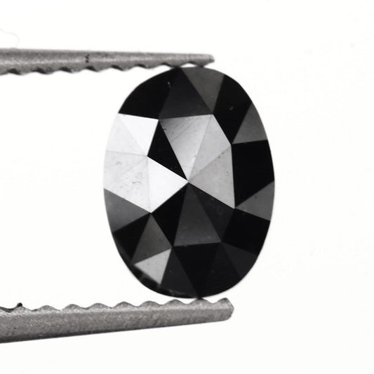 oval rosecut black diamond