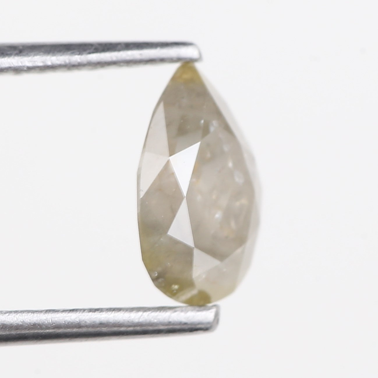 0.89 Carat Natural Gray Pear Shape Salt and Pepper Diamond 7.57 MM