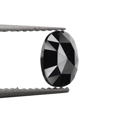 oval rosecut loose black diamond