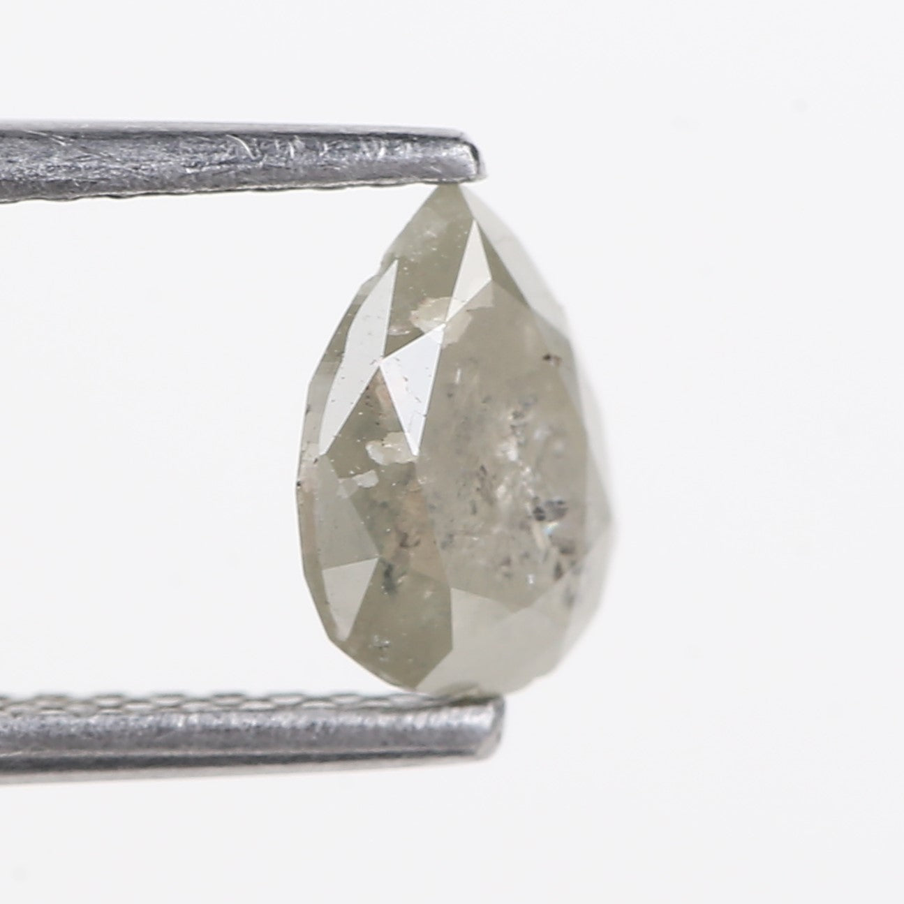 0.96 Carat Natural Gray Pear Shape Salt and Pepper Diamond 7.16 MM