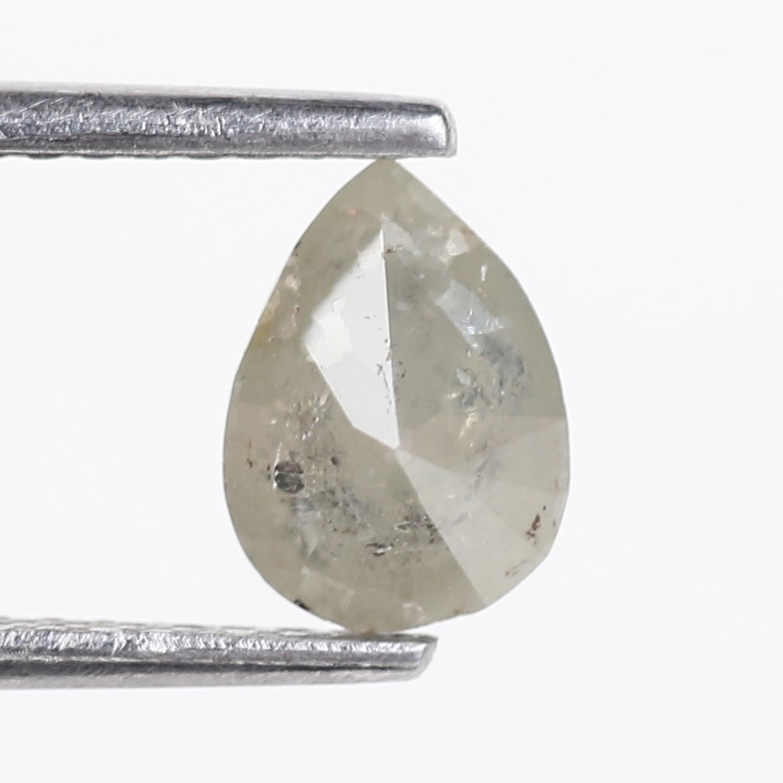0.96 Carat Natural Gray Pear Shape Salt and Pepper Diamond 7.16 MM