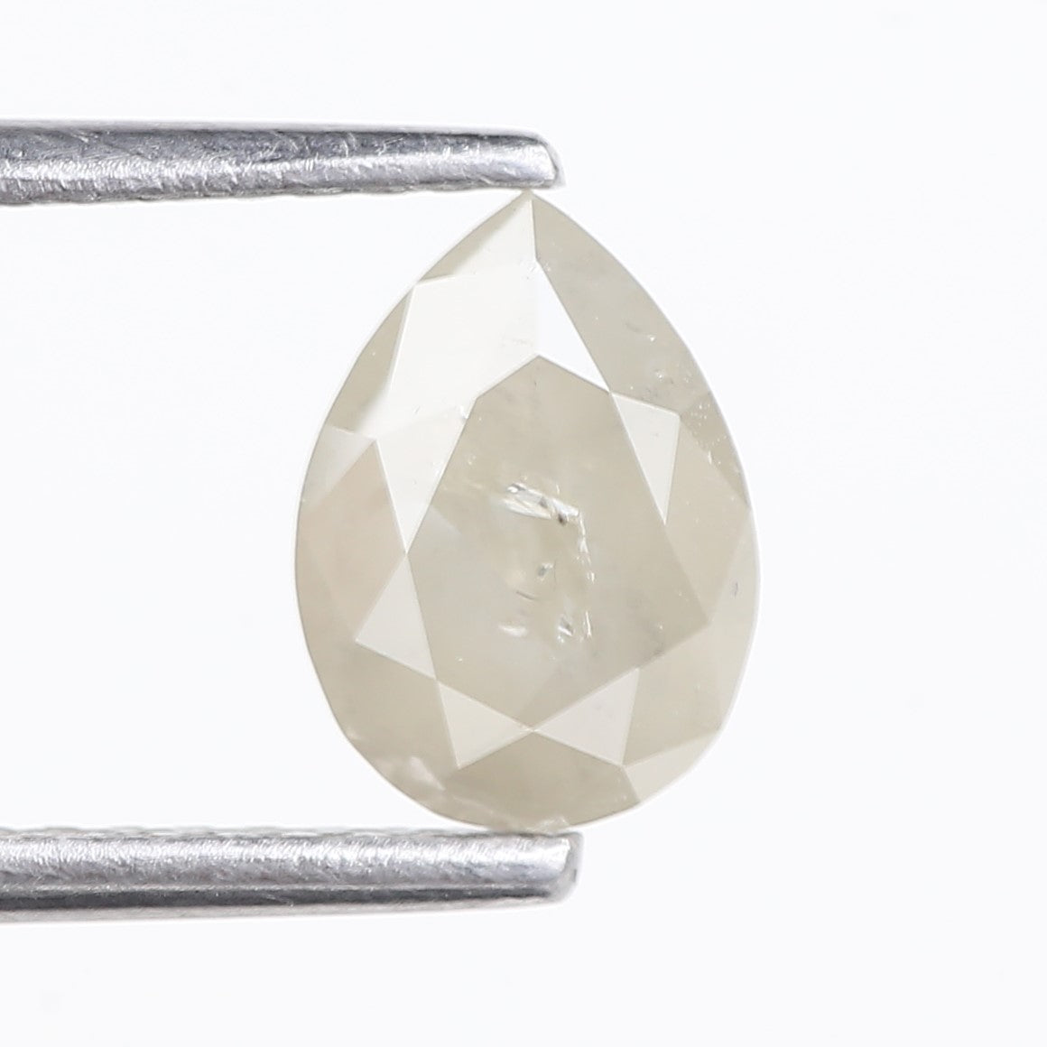 0.96 Carat Natural Opalescent Pear Shape Salt and Pepper Diamond 7.66 MM