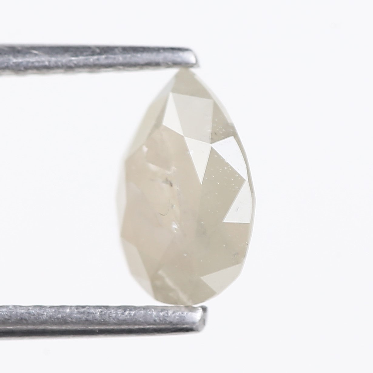 0.96 Carat Natural Opalescent Pear Shape Salt and Pepper Diamond 7.66 MM