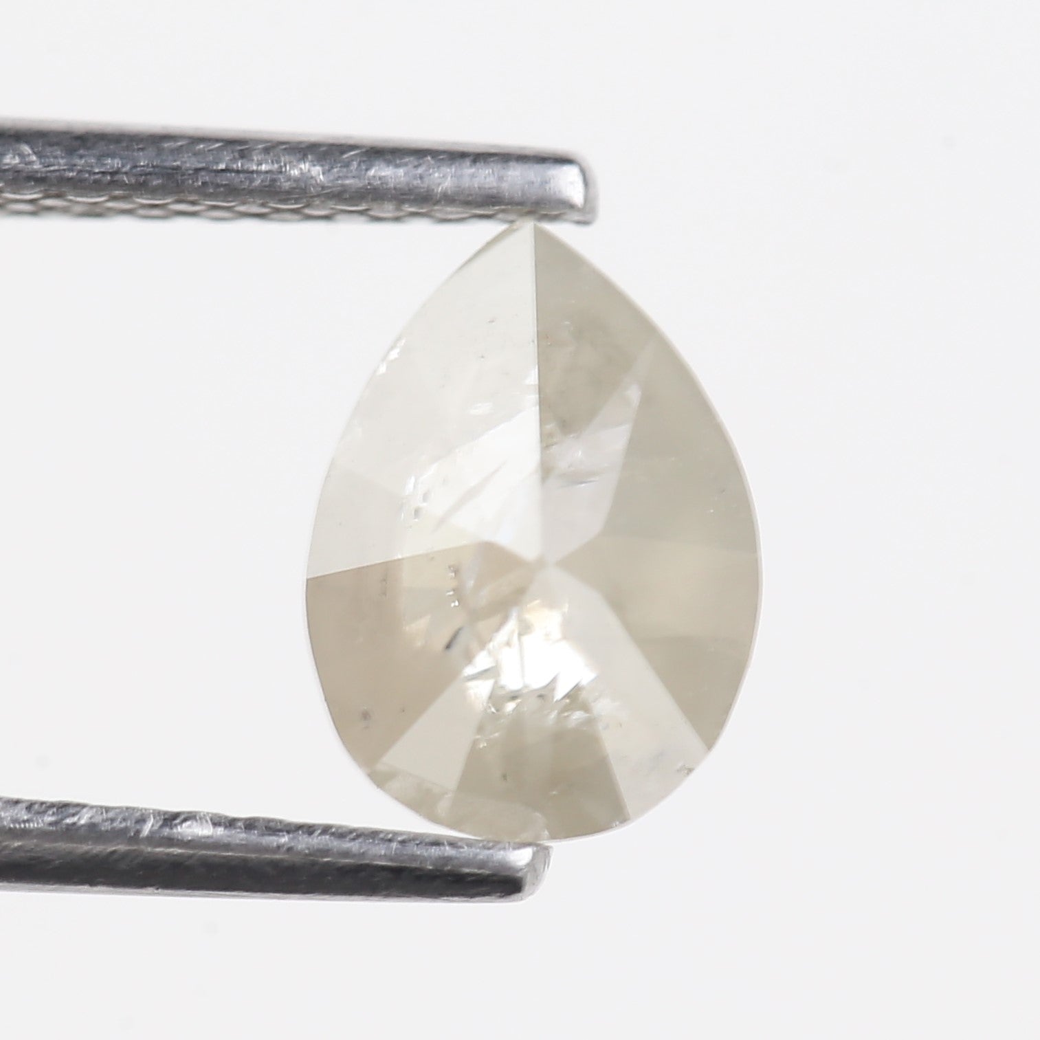 0.96 Carat Natural Opalescent Pear Shape Salt and Pepper Diamond 7.66 MM